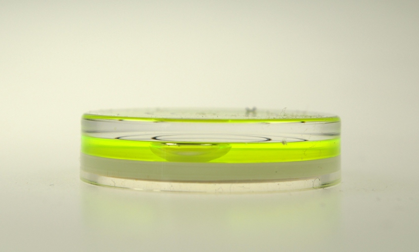 Libela D 40, průměr 40 mm, 2 kružnice, žluto - zelená